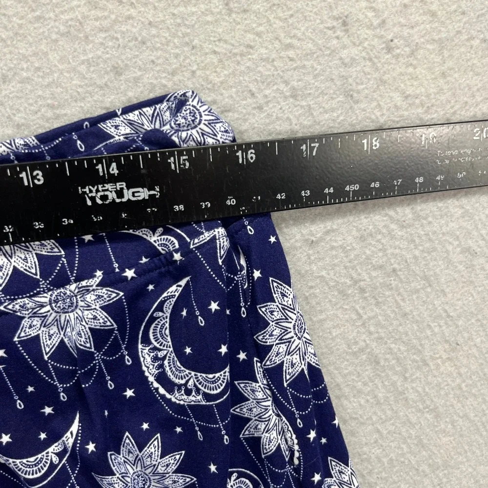 Amanda Blu Pajama Set Womens S/L Blue Moon Star Celestial Lounge Sleepwear PJs